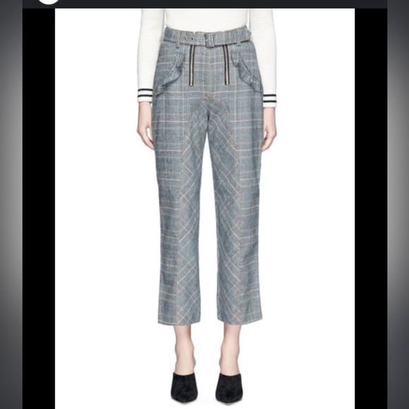 Self-Portrait Lexi Plaid High Rise Pants - Picture 3 of 12